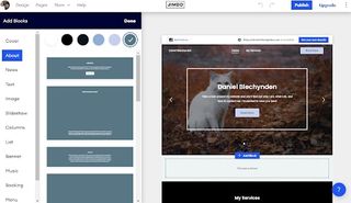 Jimdo review: screenshot of Jimdo interface