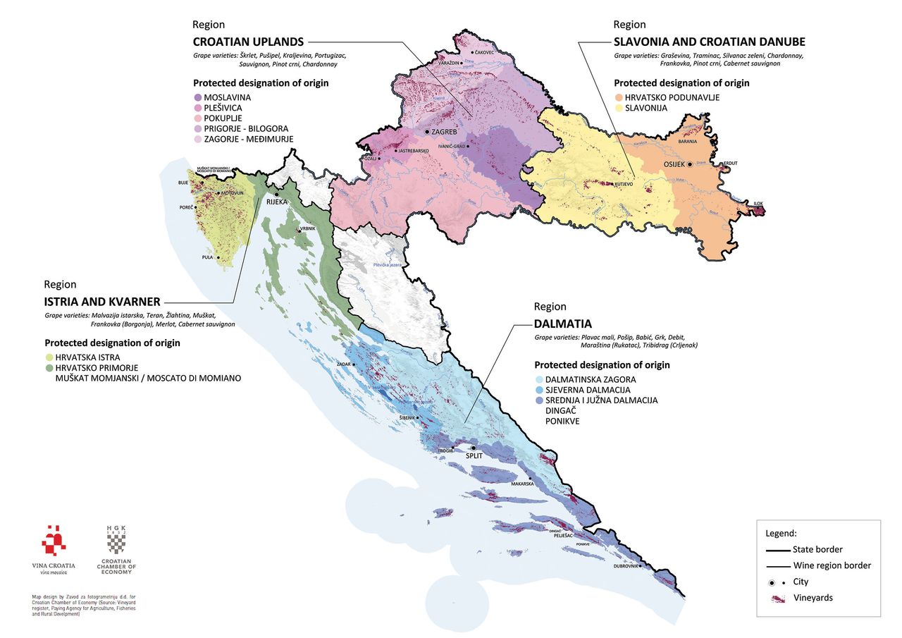 Croatia wine map