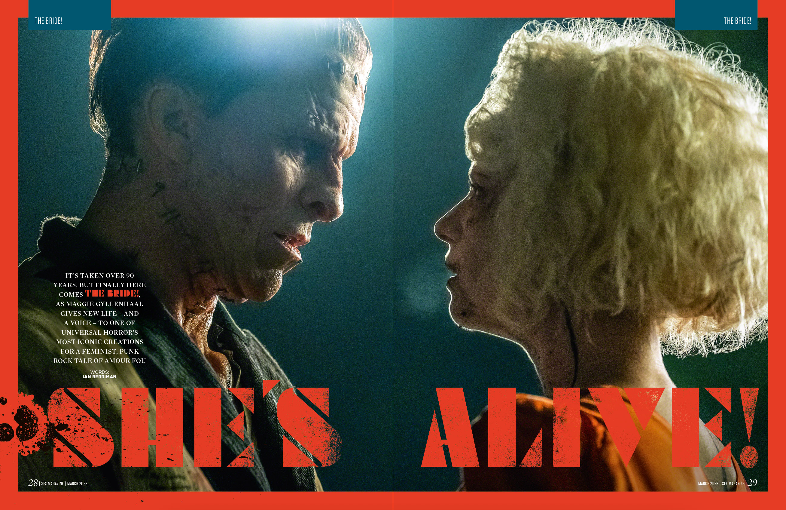 Christian Bale as Frankenstein's Creature and Jessie Buckley as The Bride.