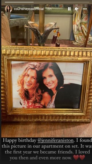 Courteney Cox shared a throwback photo of her and Jennifer Aniston on Instagram.