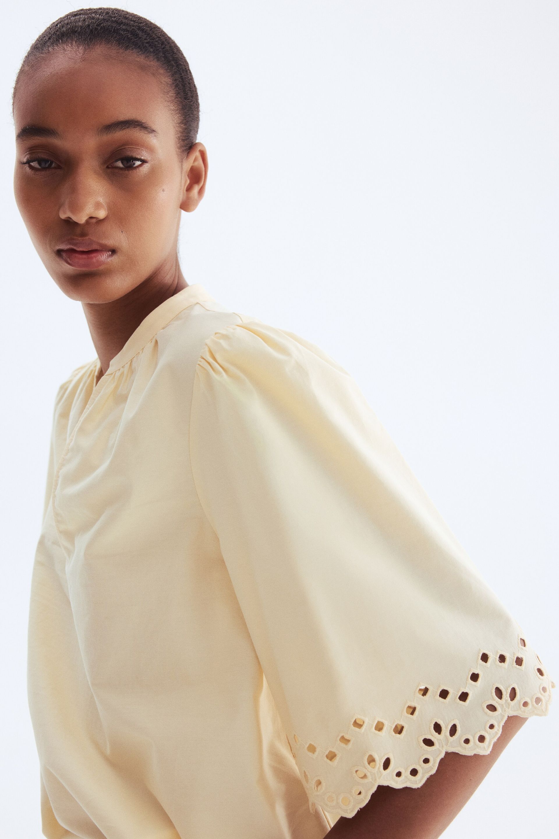 Broderie Anglaise Cotton Blouse