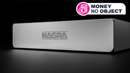 The Nagra Compact Player on a black background, with TR's 'Money no Object' badge