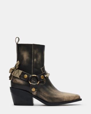 Clyde Brown Distressed Western Ankle Boot | Women's Booties – Steve Madden