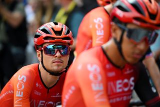 TROYES FRANCE JULY 07 Tom Pidcock of The United Kingdom and Team INEOS Grenadiers prior to the 111th Tour de France 2024 Stage 9 a 199km stage from Troyes to Troyes UCIWT on July 07 2024 in Troyes France Photo by Dario BelingheriGetty Images