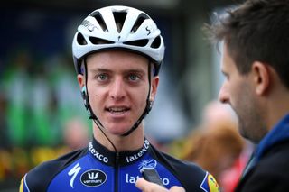 Adrien Costa speaking with Cyclingnews before the stage