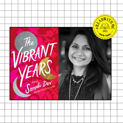 Portrait of Sonali Dev and cover of The Vibrant Years novel, January ReadWithMC announcement