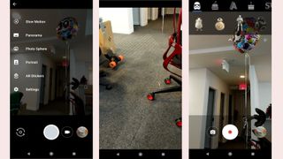 The AR Stickers user interface