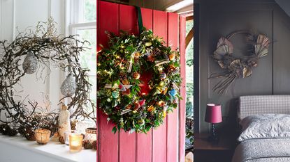 Christmas wreath ideas in three spaces