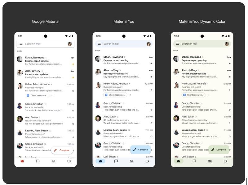 Gmail Material You Update