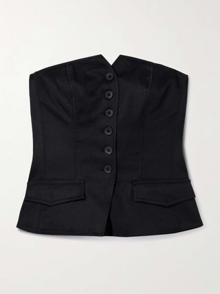 Noemie Lyocell-Blend Twill Bustier Top