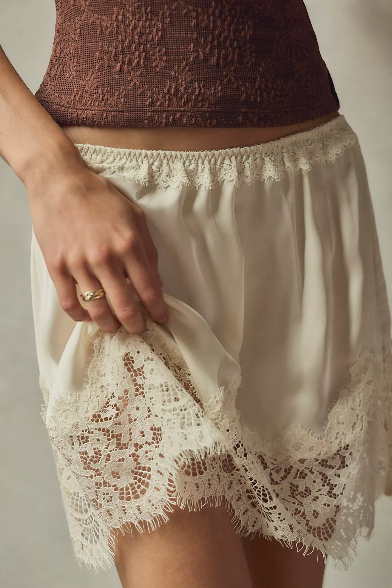 Meet Me in the Middle Mini Slip Skirt