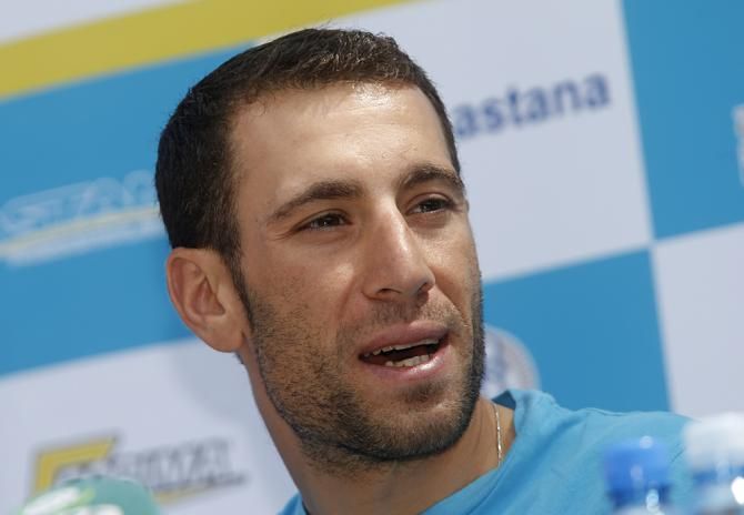 Vincenzo Nibali at the Astana press conference on the Tour de France rest day