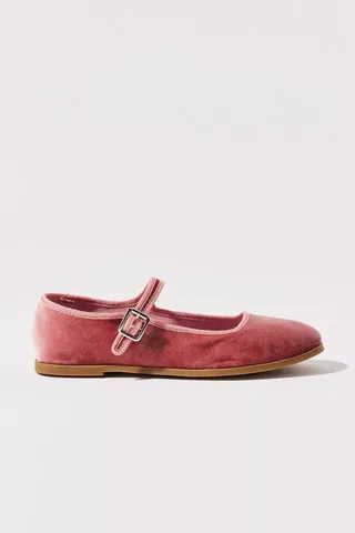 Uo Madeline Velvet Mary Jane Ballet Flat