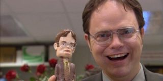 Dwight with his bobblehead on The Office.