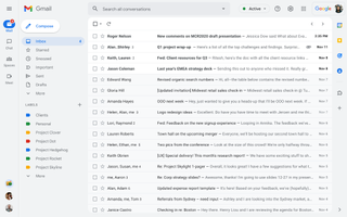 new look gmail workspace with chat spaces and meet tabs