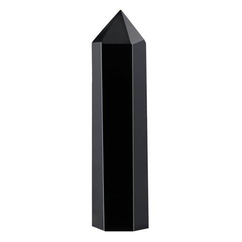 Black Tourmaline Healing Crystals Wand, 3" Natural Crystals and Healing Stones, Polishing Reiki Energy Gemstones Crystal Points for Meditation Spiritual Decor