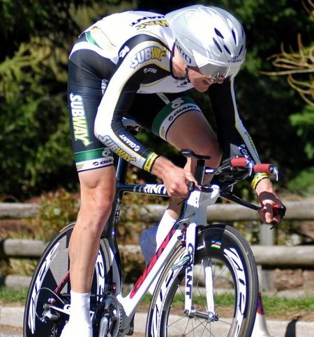 Sam Horgan in action on his way to victory in the time trial at the Oceania Road Cycling Championships in Queenstown