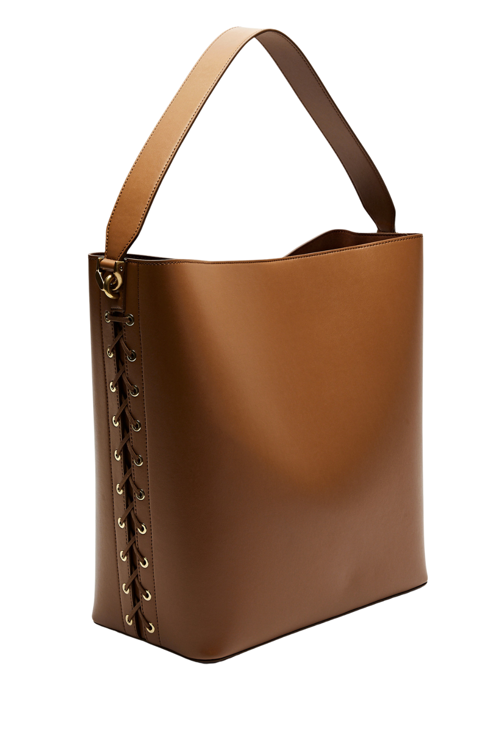 Lace-Up Faux Leather Tote