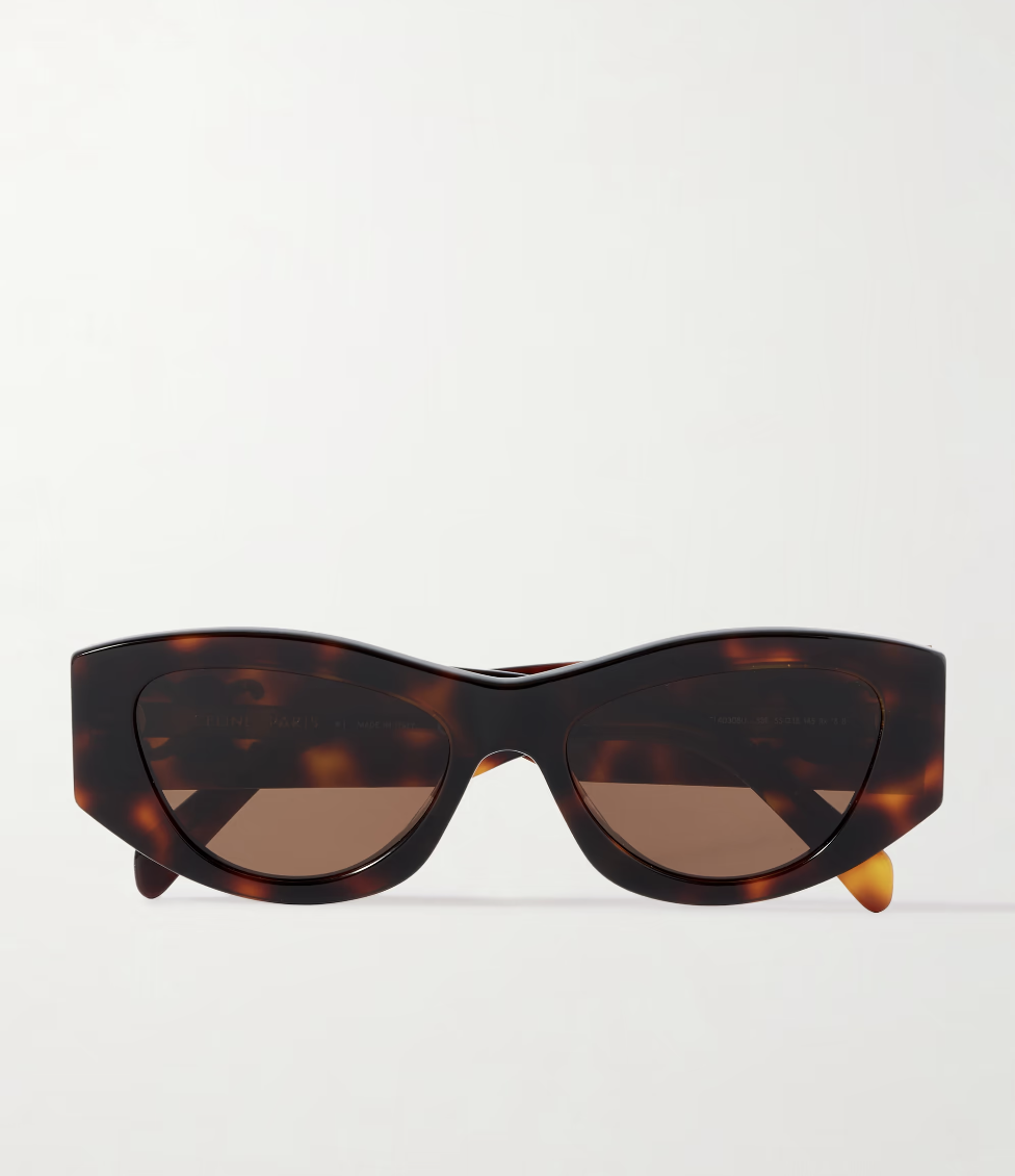 Celine, Triomphe Tortoiseshell Acetate Sunglasses