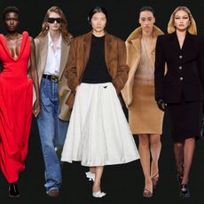 Fall23 runway looks from Gucci, VersacePrada, Miu Miu, and Bottega Veneta, 