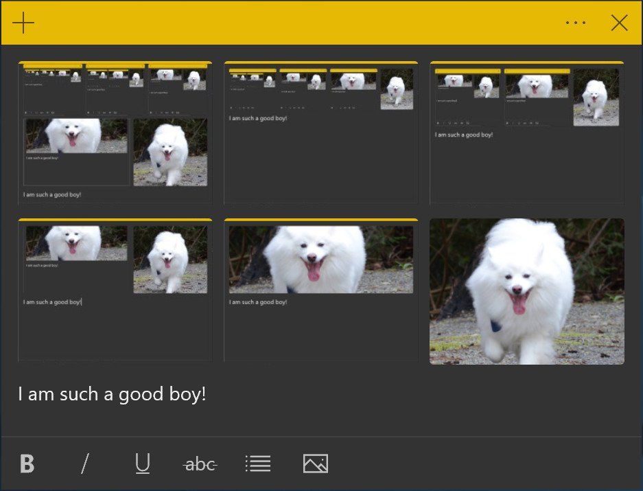 Sticky Notes updates for Skip Ahead Insiders with image attachments