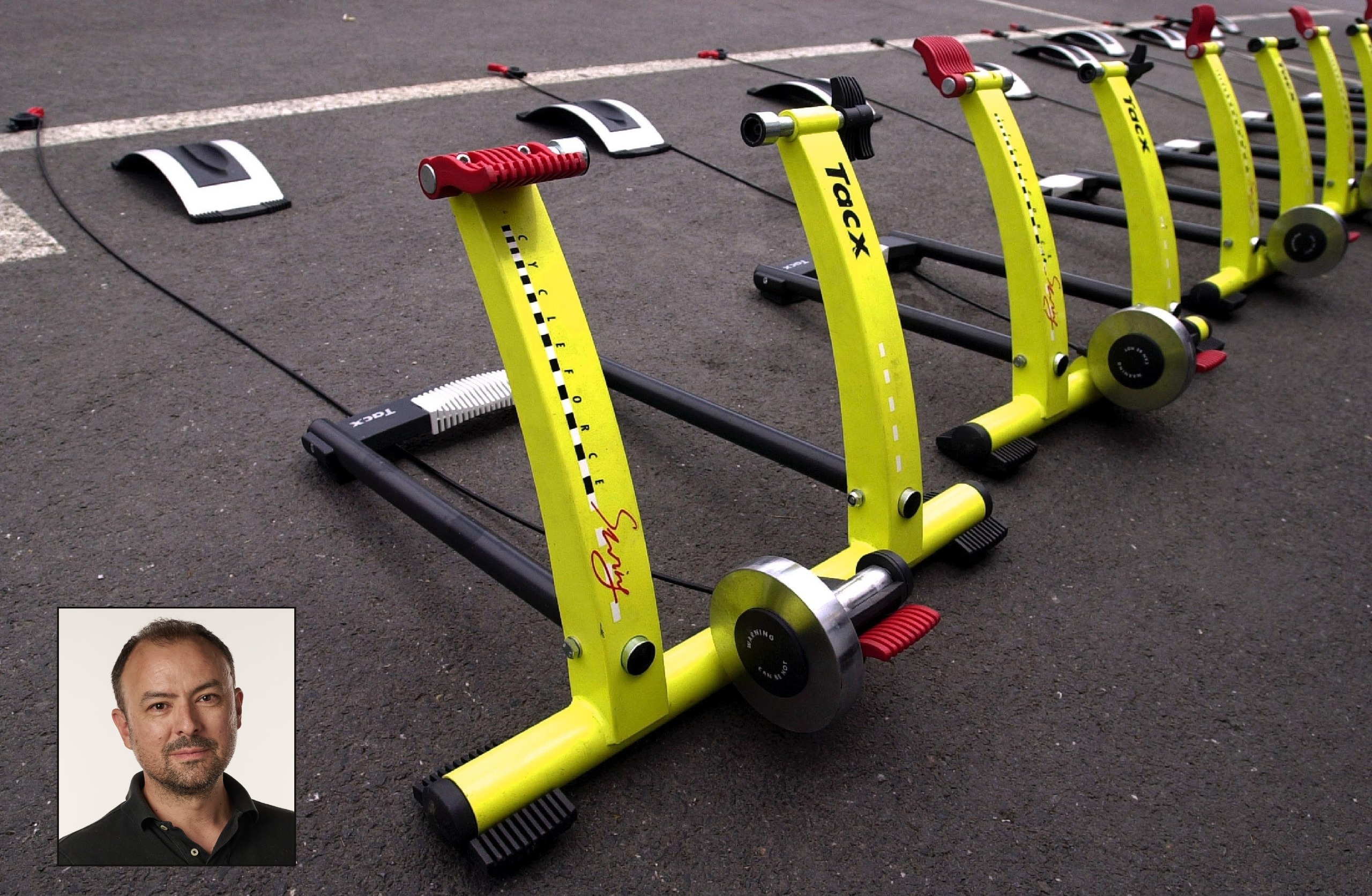 Tacx indoor trainers in a row