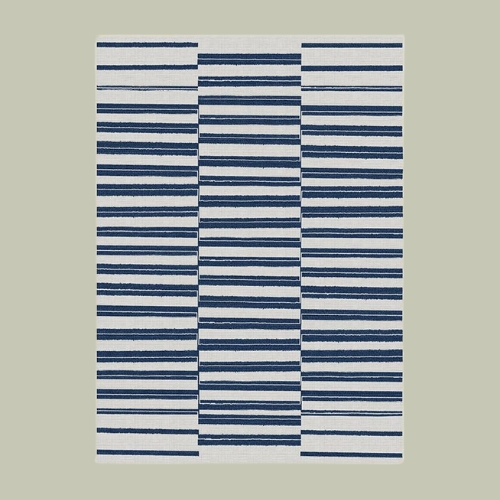 Ruggable UK, Offset Stripe Navy Outdoor Rug