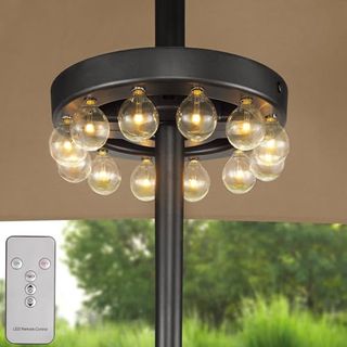 Umbrella Light, Outdoor Patio Umbrella Led Lights Battery Operated With Timer, Zhongxin Brightness Adjustable Umbrella Pole Light With 12 Warm White G40 Led Bulbs, for Backyard Umbrellas Camping Tent