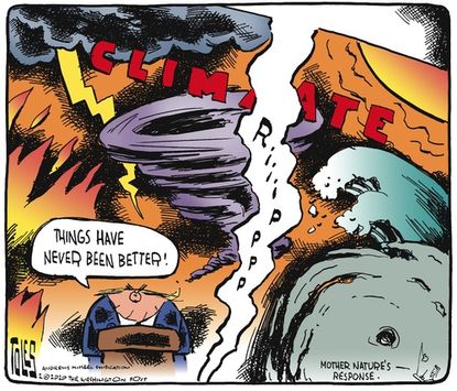 Political Cartoon U.S. Trump climate change lies