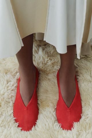 Suede Ballet Flats