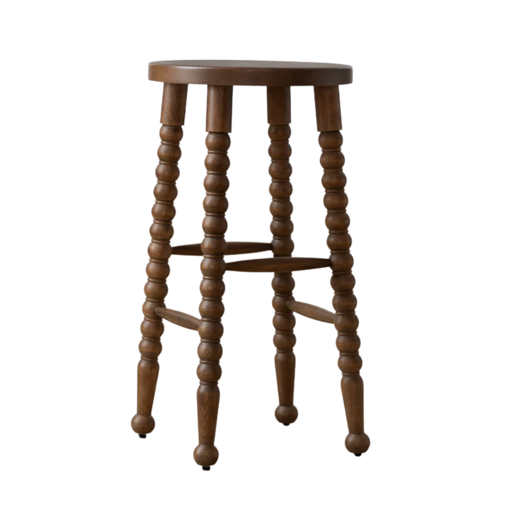 wooden stool with bobbin style legs