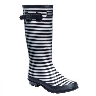 blue and white striped wellies