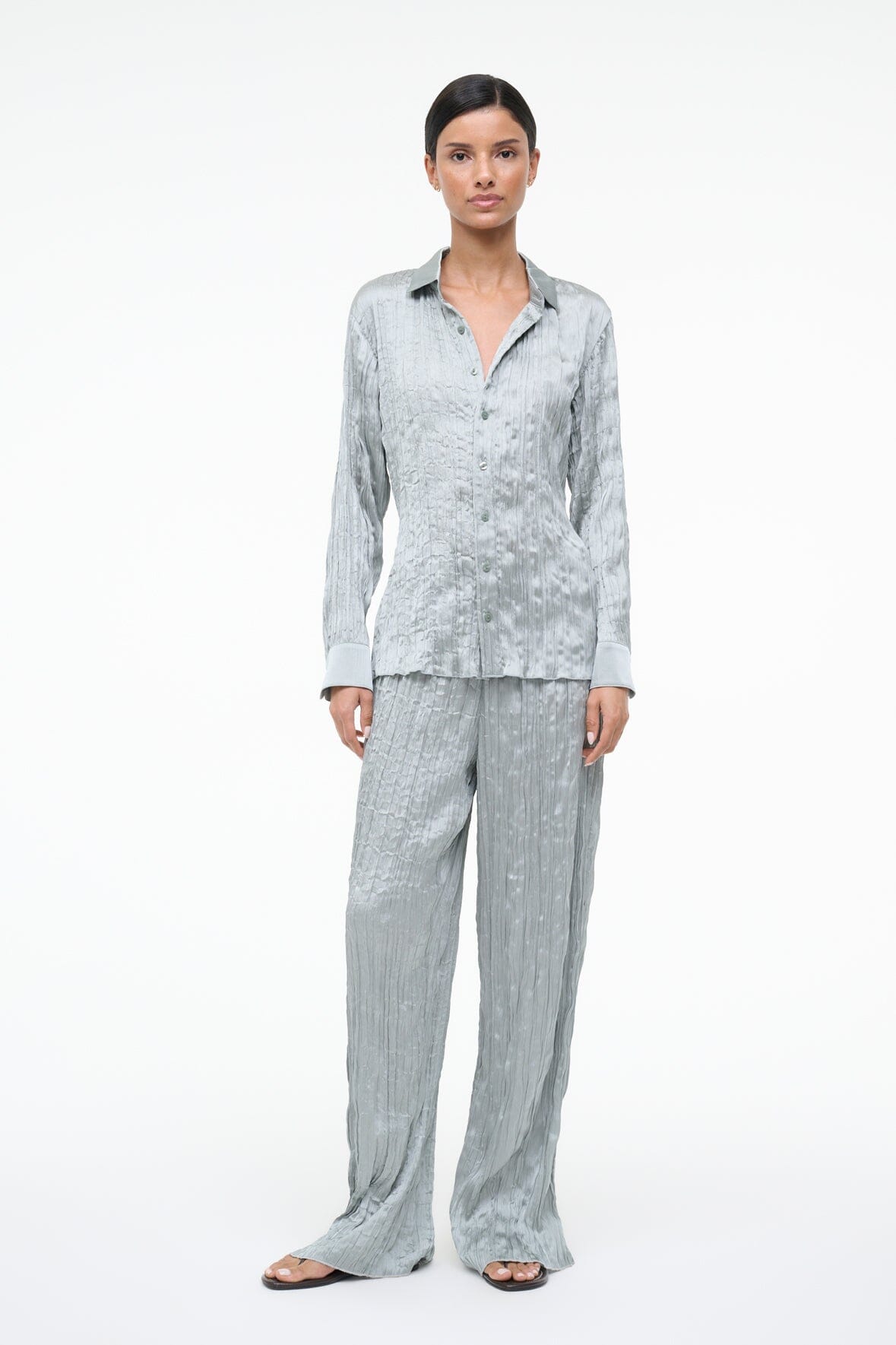 Nami Pant | Silver Sage Plisse - Silver Sage / Xs