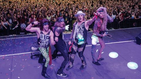 Steel Panther on stage at Wembley