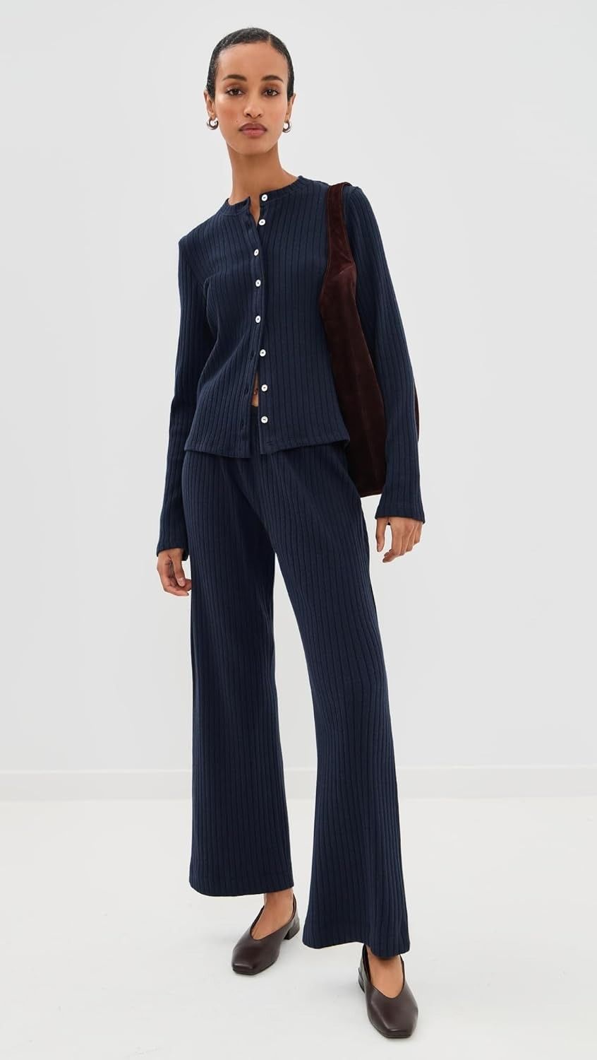 DONNI., Donni. Women's the Sweater Rib Cardi, Navy, Blue, S