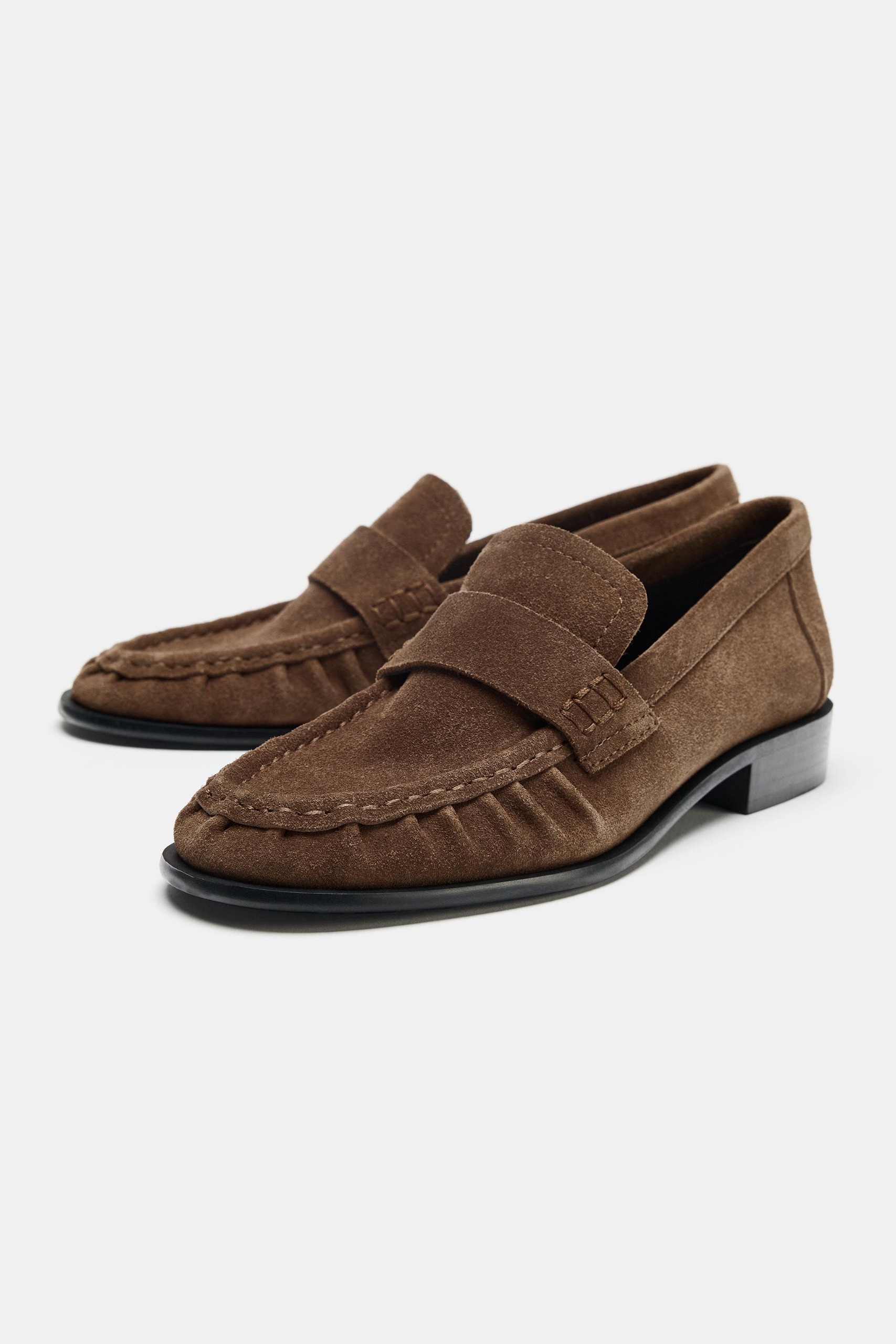 Suede Loafers - Brown - 5