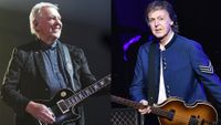 LEFT: Alex Lifeson of band Rush sings at the KIA Forum on Sunday, June 7, 2026 in Inglewood, CA. RIGHT: Paul McCartney performs in concert at American Airlines Arena on July 7, 2017 in Miami, Florida.
