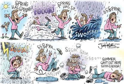 Editorial Cartoon U.S. Spring Weather 2016