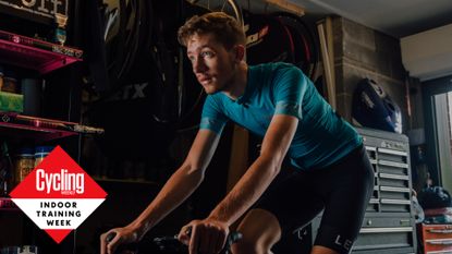 Image shows a rider training indoors.