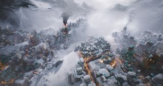 Screenshot of a Frsotpunk civilization from above.