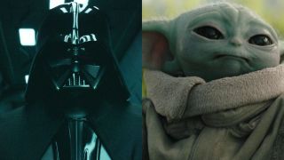 Darth Vader and Grogu in Star Wars on Disney+