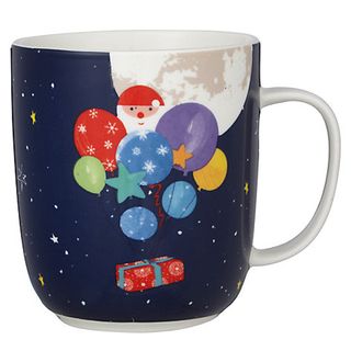 mug with christmas theme night sky with moon designed