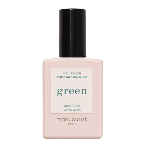 Manucurist - Green Sunshine Nail Polish Top Coat - Vegan Top Coat - 12-Free - Plant-Based Ingredients (69%) - Made in France - 0.5 Fl Oz