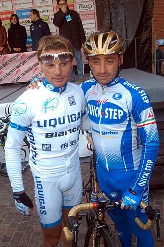 Rivals Danilo Di Luca and Paolo Bettini