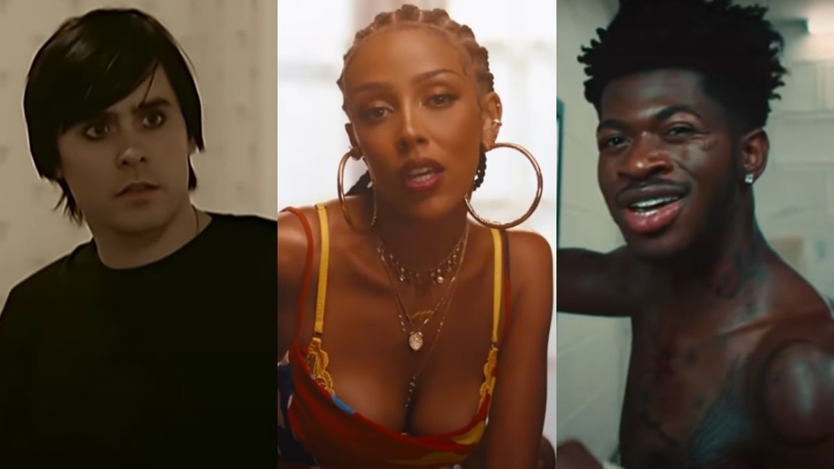 Jared Leto, Doja Cat, Lil Nas X in music videos.