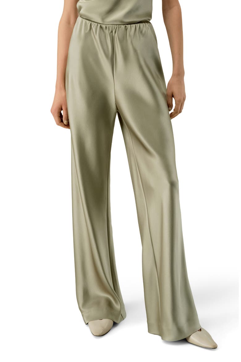 Women's Straight-Leg Silk Satin Pants