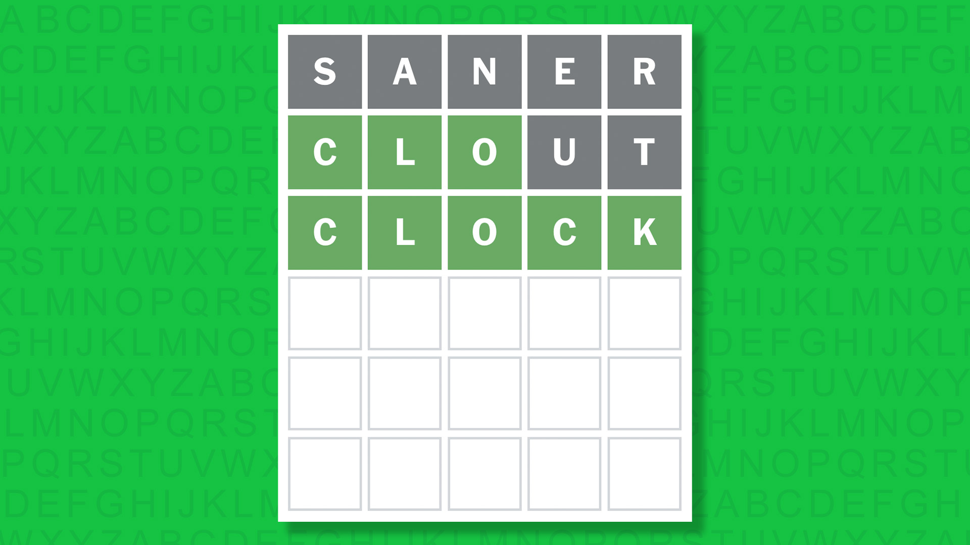 NYT Wordle answer for game 1788 on a green background