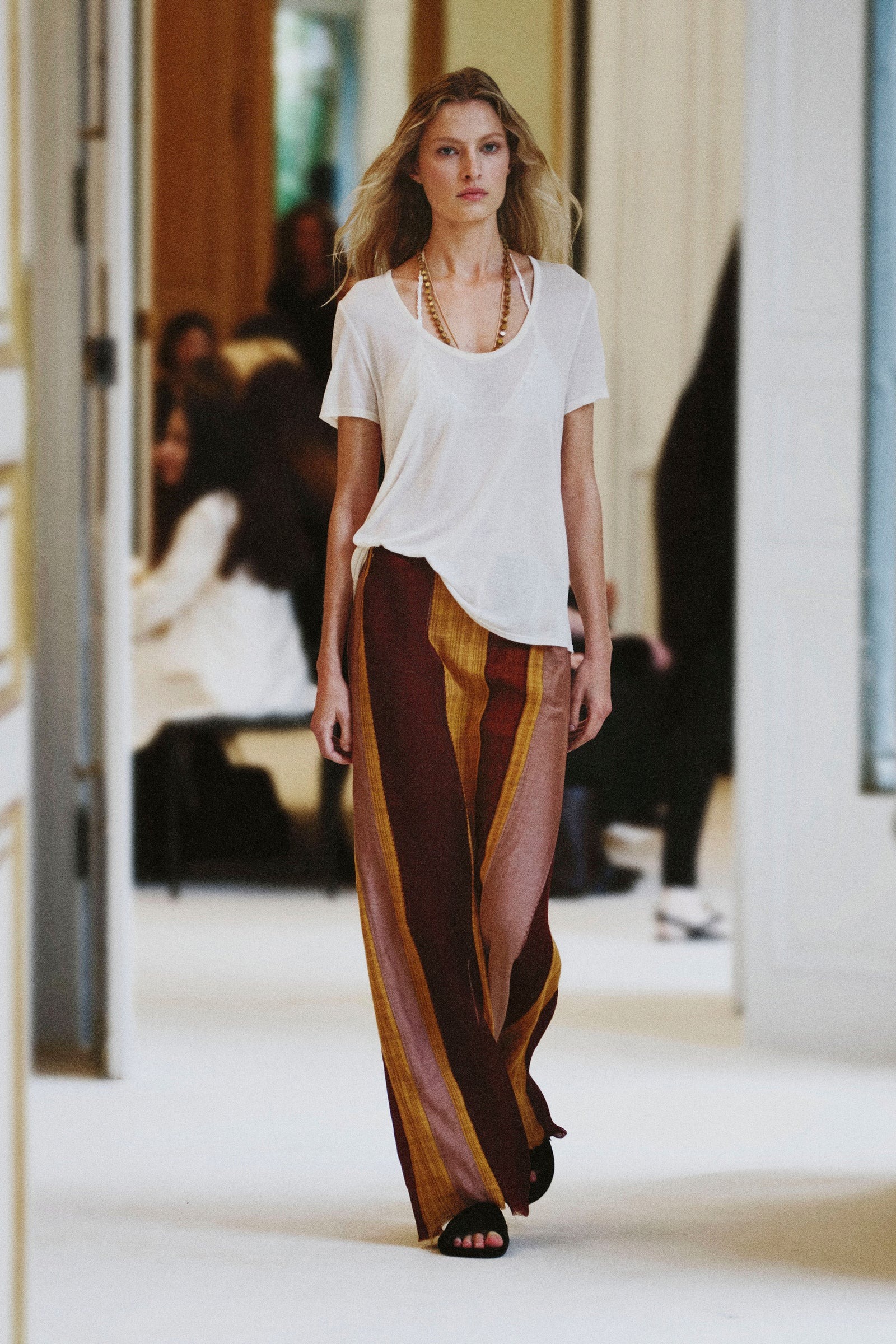 a model walks the The Row summer 2027 runway during Paris Fashion Week