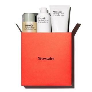 Nécessaire The Body Essentials Holiday Gift Set The Body Wash + The Body Lotion + The Body Serum. Replenish, Hydrate, Firm with Vitamins, Omegas, Glycerin, Niacinamide, Hyaluronic Acid, Peptides.