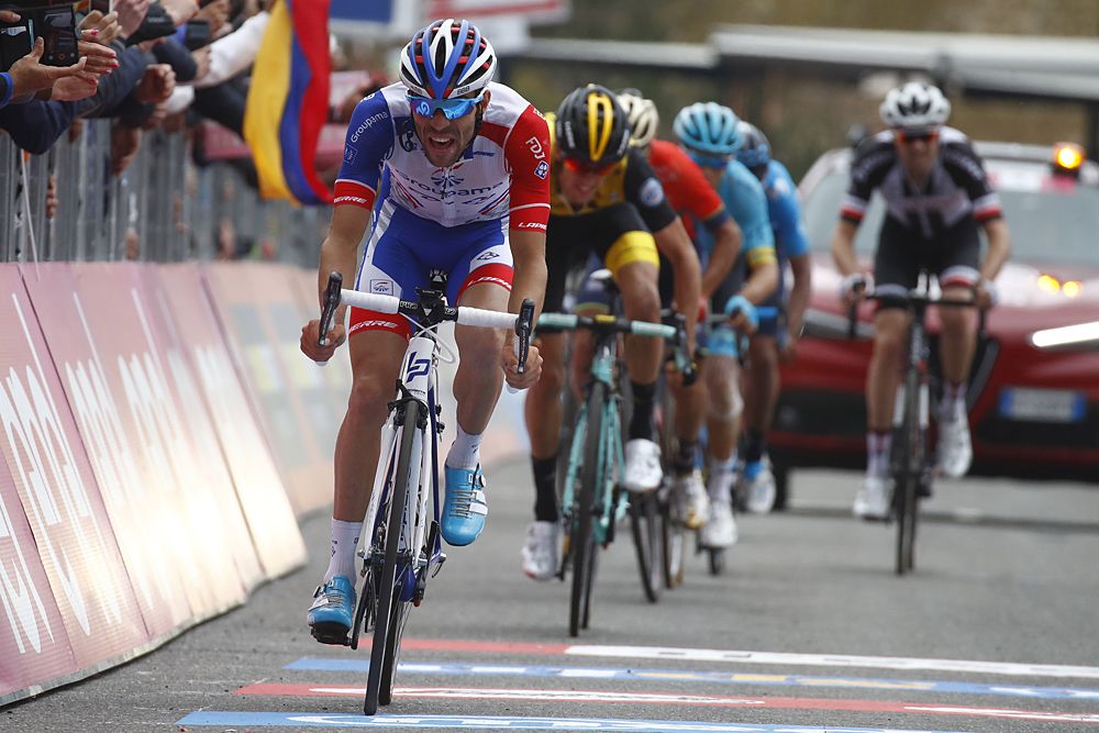 Thibaut Pinot (Groupama-FDJ) finishes third on Mount Etna at the Giro d'Italia